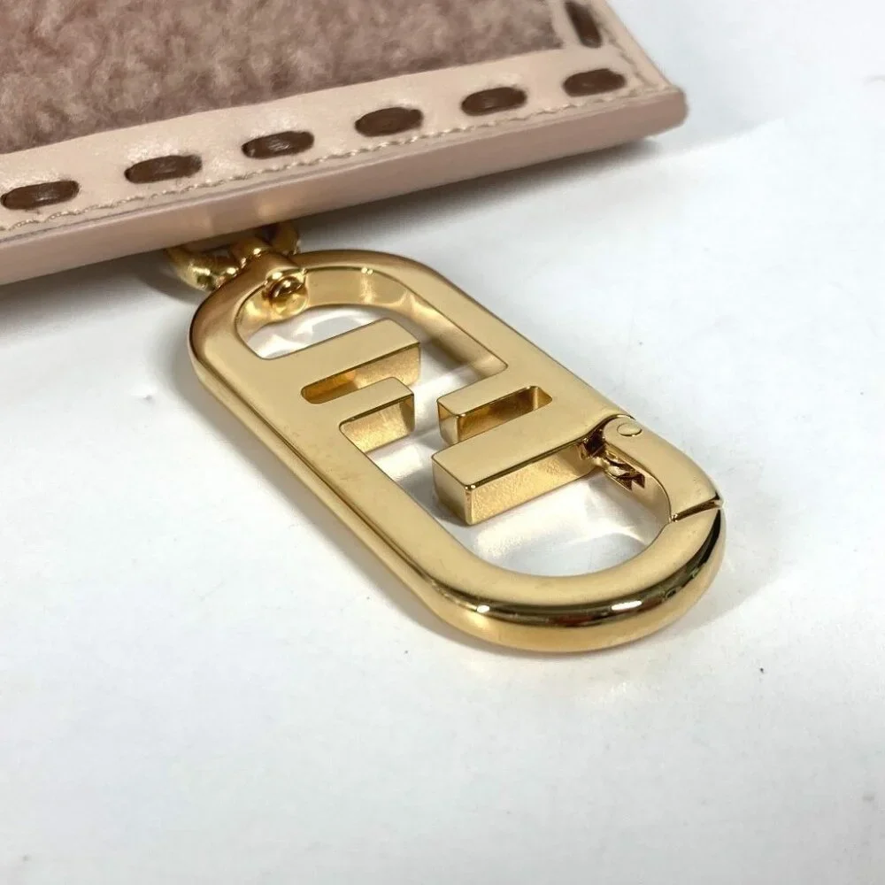 FENDI 7AS047 Smartphone case phone pouch FF logo fur charm bag Pouch